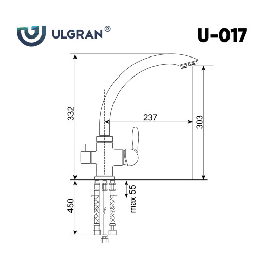 Смеситель для кухни Ulgran U-017-302, песочный