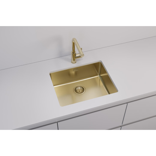 Мойка кухонная Alveus Kombino 50 Monarch Gold SAT 542X442X195 U нержавеющая сталь, с выпуском, без с