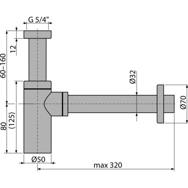 Сифон для умывальника Ø32 DESIGN, арт.A400