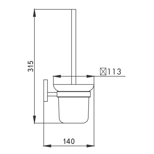 Ёршик HAIBA HB9010 туалетный настенный, хром