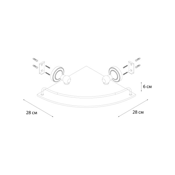 Fixsen STYLE FX-41103A Полка стеклянная угловая