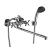 Смеситель Decoroom DR53043 двуручный универсальный с поворотным изливом 30см, хром