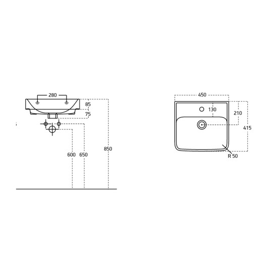 Умывальник мебельный Dreja Neon 45