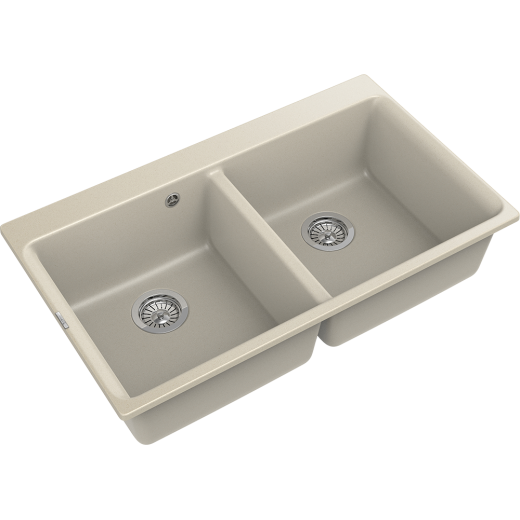 Кухонная мойка RIVELATO AXEL 90-2D  2-чаши 870*520мм beige scuro