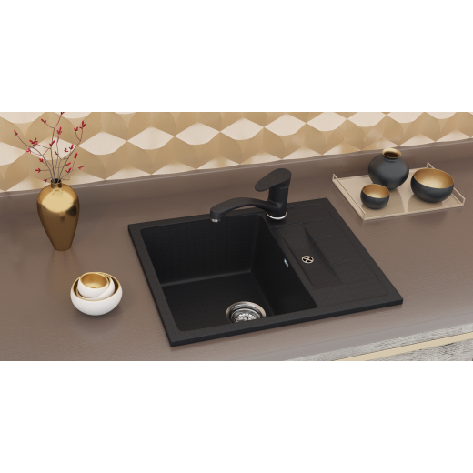 Смеситель для кухни Ulgran U-003-343, антрацит