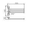 Держатель для полотенец HAIBA HB1613, тройной, поворотный 400 мм, хром