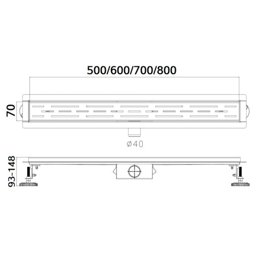 Трап HAIBA HB91500, сатин 500 мм