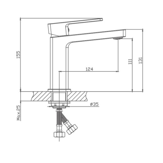 Смеситель для раковины HAIBA HB10615-7, латунь, черный