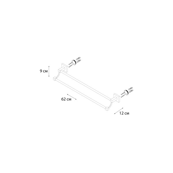 Fixsen METRA FX-11102 Полотенцедержатель трубчатый 2-ой (60 см.)