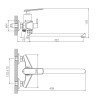 Смеситель для ванны HAIBA HB22548-7, длинный излив, латунь черный/хром