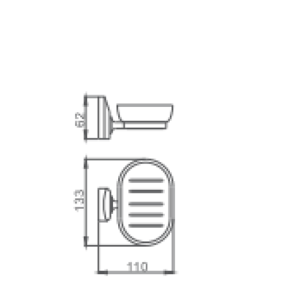 Мыльница HAIBA HB1602 стеклянная, хром