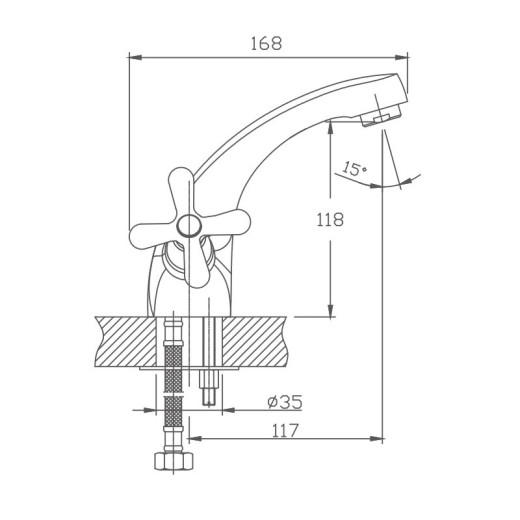 Смеситель для раковины HAIBA HB1025, латунь, хром