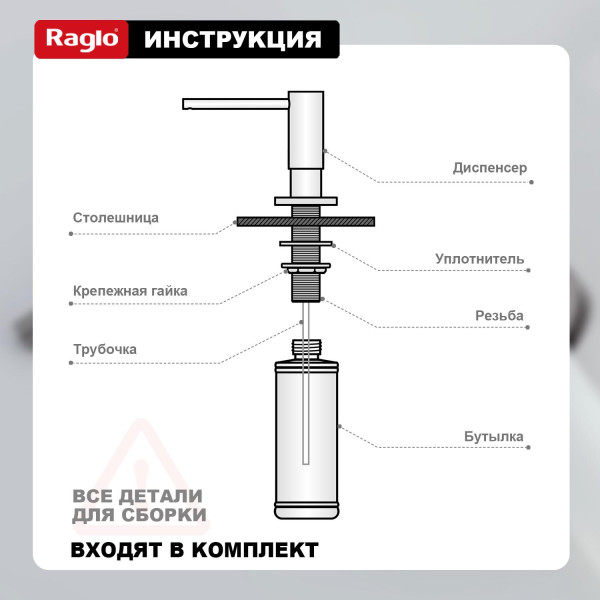 Кухонный диспенсер для моющего средства RAGLO R720.02.05