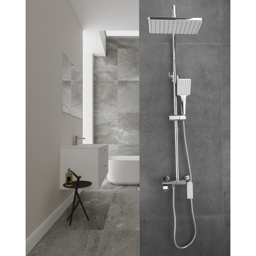 Душевая система HAIBA HB24639, тропический душ, латунь, хром