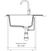 Мойка кухонная GranFest RONDO GF-R-580L чаша с крылом 579*445мм иней, мрамор