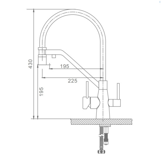 Смеситель для кухни со съемным изливом на магните и подключением фильтра питьевой воды RAGLO R80.62