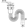 Сифон WIRQUIN гофрированный 1½ х 40/50 мм, L800 мм с хомутом жёсткости