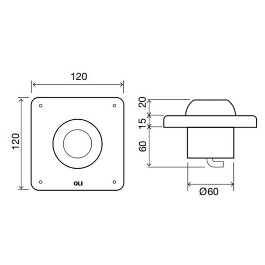 Кнопка пневматическая ножная, для установки на полу, OLI