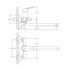 Смеситель для ванны HAIBA HB2216, длинный излив, латунь, хром