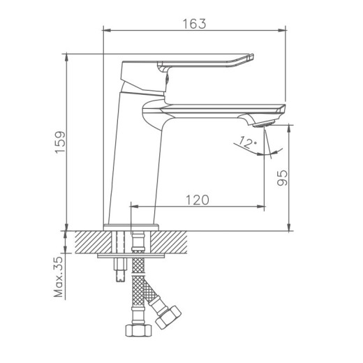 Смеситель для раковины HAIBA HB10556, латунь, хром