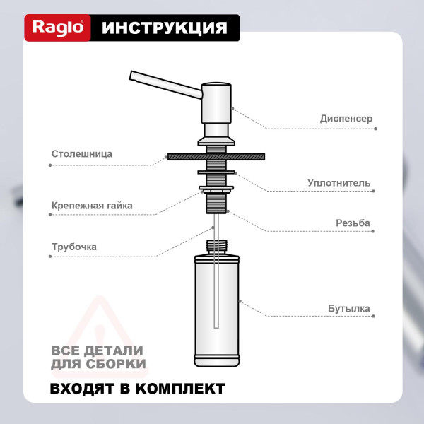 Кухонный диспенсер для моющего средства RAGLO R720.01