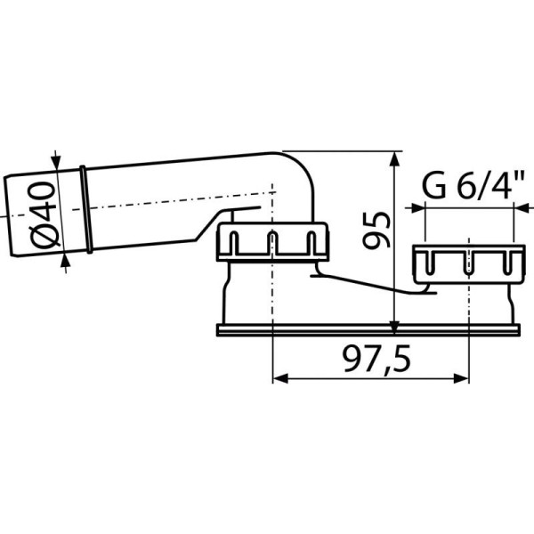 Гидрозатвор сниженный, арт. A532-DN40