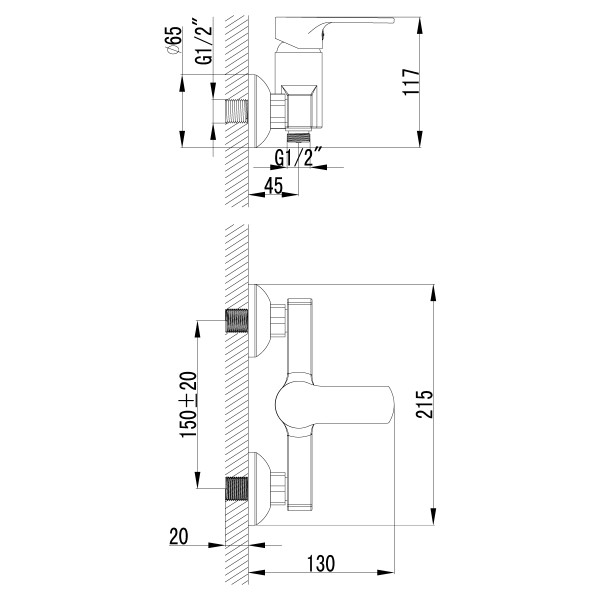 Смеситель Lemark Plus Grace LM1503C для душа