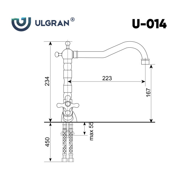 Смеситель для кухни Ulgran U-014 Бронза