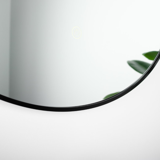 Зеркало Fixsen FX-1060B с подсветкой LED круглое 60х60см., цвет рамы черный