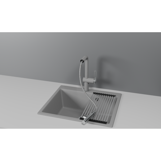 Смеситель Granula GR-8169 алюминиум с выдвижным изливом