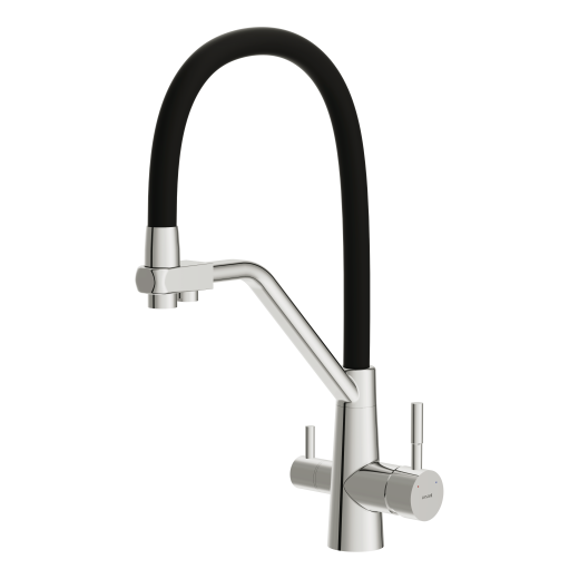 Смеситель Cersanit для кухни VIVO однорычажный с фильтром с гибким изливом, хром