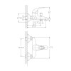 Смеситель для ванны HAIBA HB3015, латунь, хром