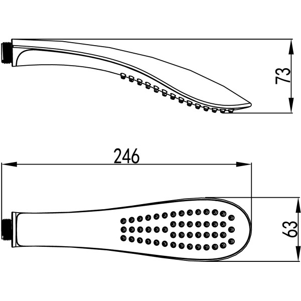 Душевая лейка Lemark LM8006C 1-функциональная, хром