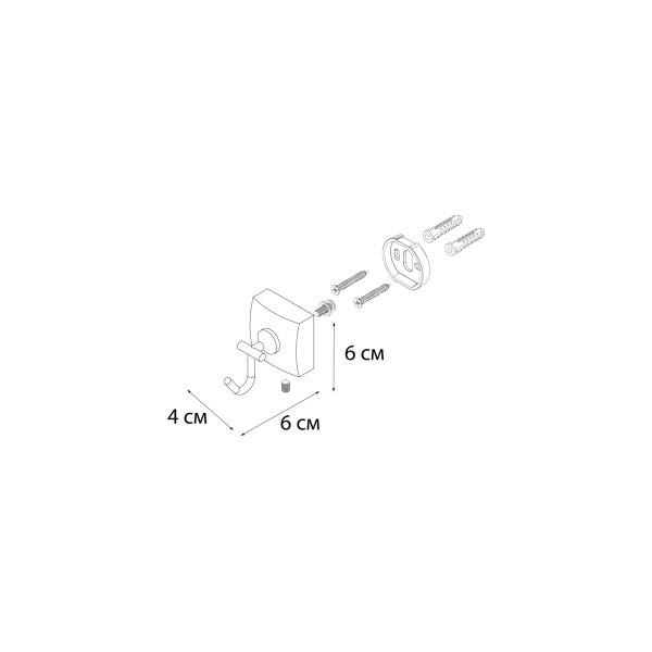 Fixsen KVADRO FX-61305F Крючок одинарный