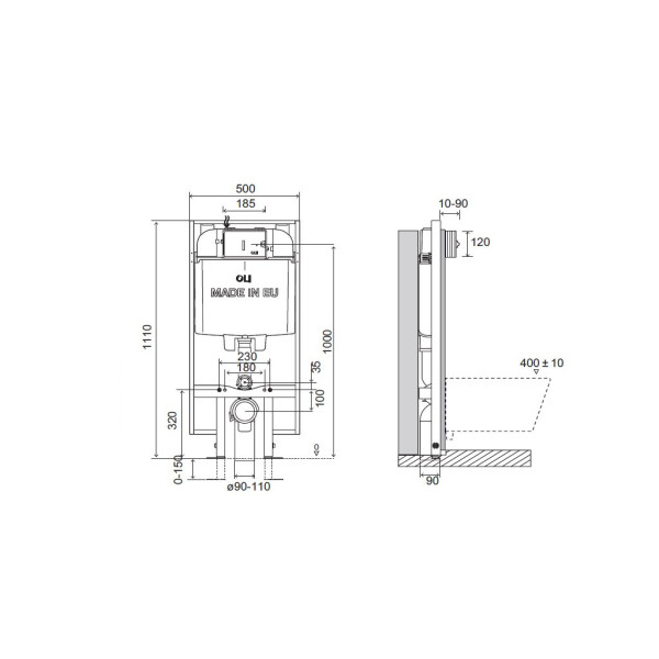 Инсталляция OLI 74 Plus Sanitarblock S90 механическая