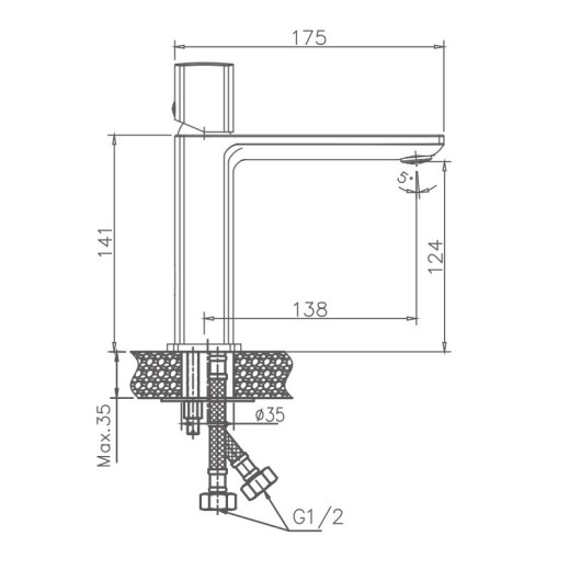 Смеситель для раковины HAIBA HB10577, латунь, хром