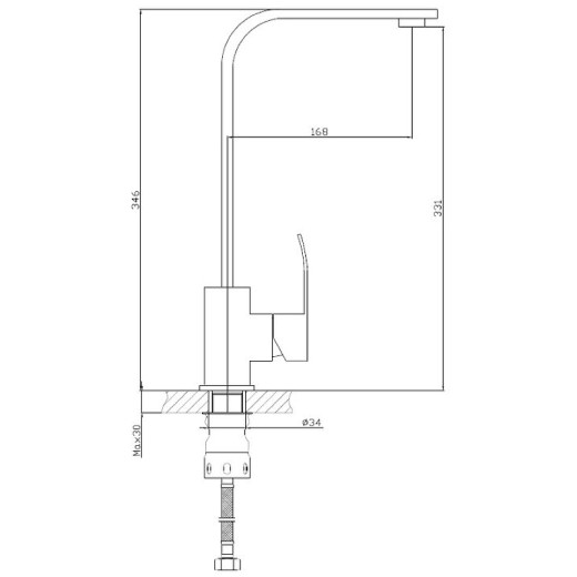 Смеситель для кухни HAIBA HB70815, нержавеющая сталь