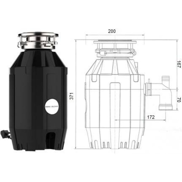 Измельчитель Granula Bone Crusher 910 для пищевых отходов бытовой