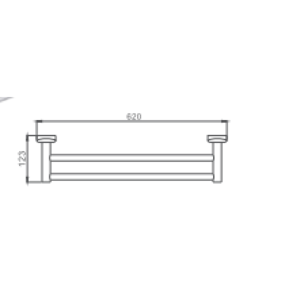 Держатель для полотенец HAIBA HB1609, 600 мм, хром