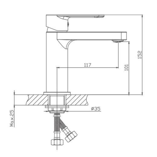 Смеситель для раковины HAIBA HB10617, латунь, хром