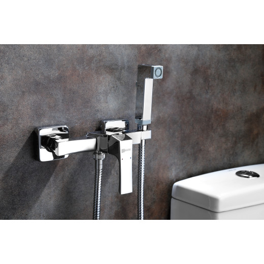 Смеситель Lemark Unit LM4518C настенный с гигиеническим душем, хром