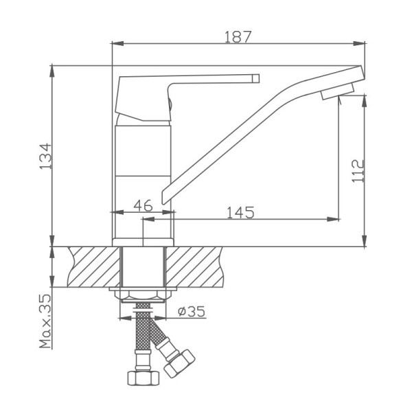 Смеситель для кухни HAIBA HB45804-2, латунь, белый