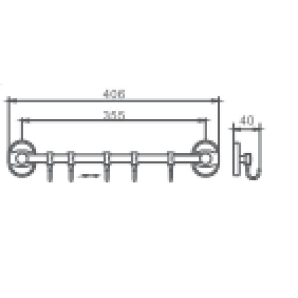 Крючок HAIBA HB1915-5 пятерной, хром