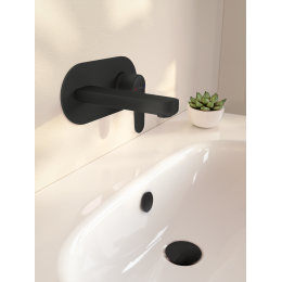 Встраиваемый смеситель VITRA Root Round A4272136EXP для раковины глянцевый черный