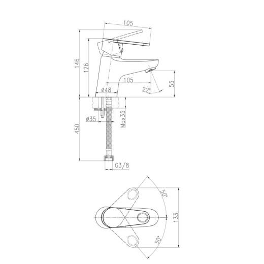 Смеситель Cersanit для раковины CARI однорычажный