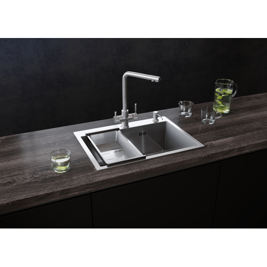 Мойка кухонная ULGRAN STEEL 500 Х 450, брашированная сталь