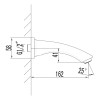 Наполнитель для ванны Lemark LM3781BL встраиваемый, 162 мм, для LM3722BL, LM3729BL, черный