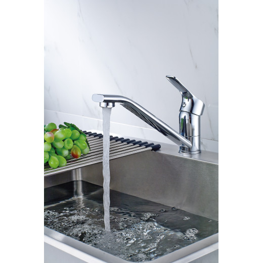 Смеситель Rossinka RS29-21 одноручный (35мм) для кухни с высоким поворотным изливом, хром