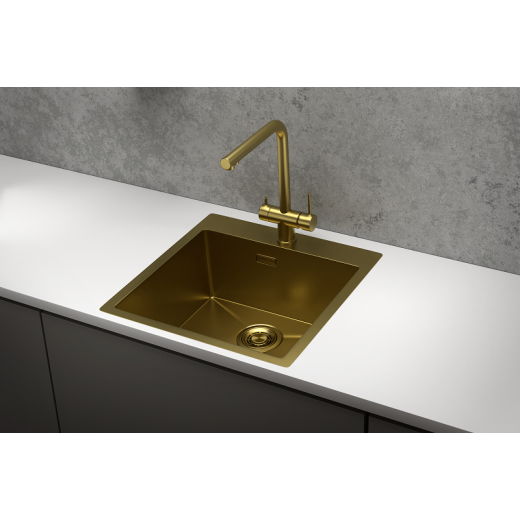 Стальная кухонная мойка Granula GR-5151 золото сатин