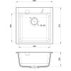 Кухонная мойка RIVELATO RAUM 50  1-чаша 510*510мм antracite